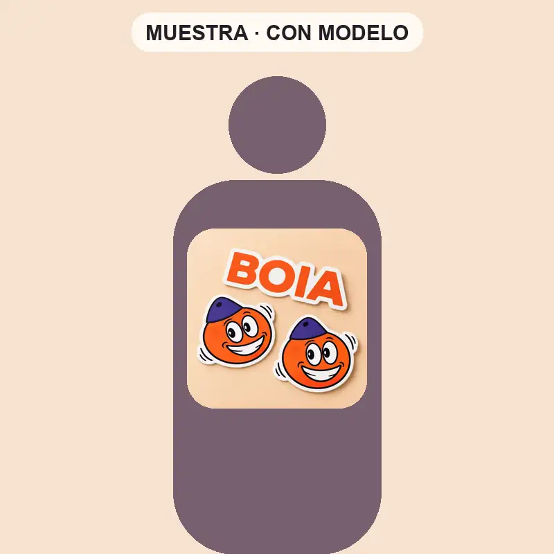 Diseños de muestra: pegatinas BOIA sobre una persona