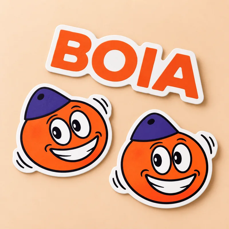 Diseños de muestra: pegatinas del logo y la mascota BOIA